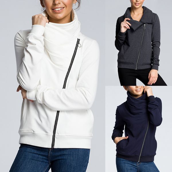 2019 white black women turtleneck zipper jackets autumn long sleeve outwear chaquetas mujer solid color fashion ladies coat, Black;brown
2019 white black women turtleneck zipper jackets autumn long sleeve outwear chaquetas mujer solid color fashion ladies coat, Black;brown
