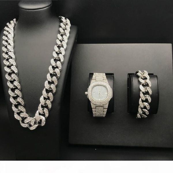 2cm hip hop gold color iced out crystal miami cuban chain gold silver men watch & necklace & bracelet set hip hop king new
2cm hip hop gold color iced out crystal miami cuban chain gold silver men watch & necklace & bracelet set hip hop king new