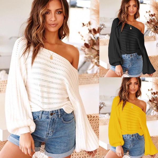 winter women fashion loose sweater shoulder lamp cage sleeve sweater knitted blouse size s-xxl, White;black
winter women fashion loose sweater shoulder lamp cage sleeve sweater knitted blouse size s-xxl, White;black