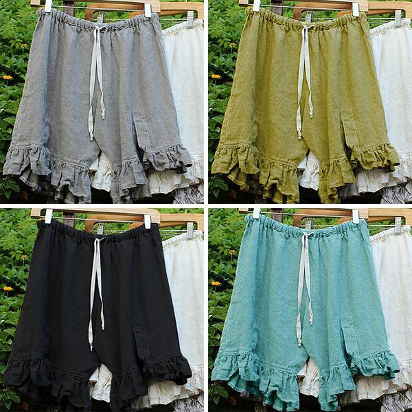 women beach holiday loose casual ruffled comfortable cotton blends pants, Black;white
women beach holiday loose casual ruffled comfortable cotton blends pants, Black;white