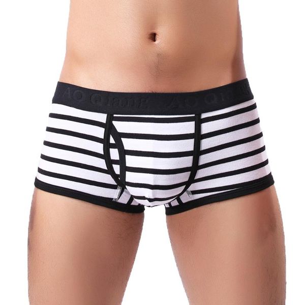 boxer men stripe print underwear bulge pouch comfortable gay shorts panties underpants cueca masculina hombre, Black;white
boxer men stripe print underwear bulge pouch comfortable gay shorts panties underpants cueca masculina hombre, Black;white