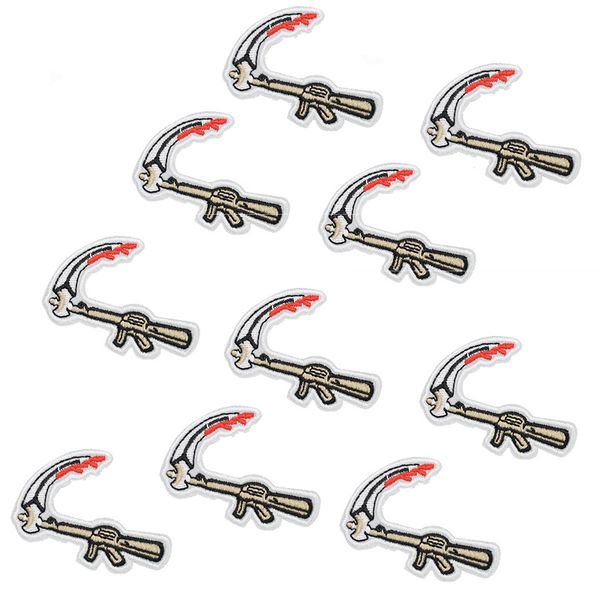 10pcs cool right sickle patch for clothing bags iron on embroidery plant patches for shoes dress diy sew on embroidery badge, Black
10pcs cool right sickle patch for clothing bags iron on embroidery plant patches for shoes dress diy sew on embroidery badge, Black