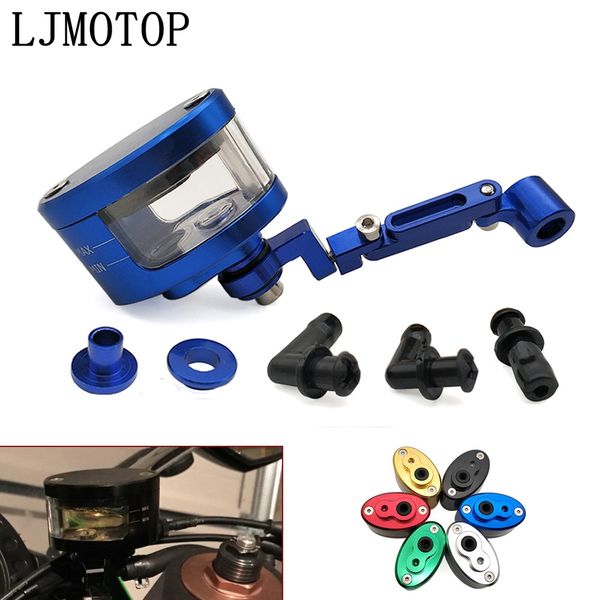 

cnc motorcycle brake fluid oil reservoir cup tank +support bracket for yamaha nmax 125 tenere 700 yzf r120 mxt850 niken gt