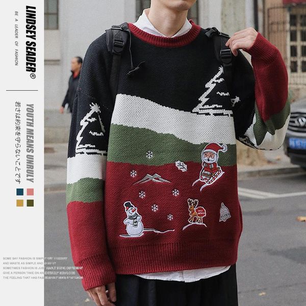 men's sweaters lindsey seader winter warm pull santa christmas sweater round collar streetwear vintage knitwear jumper outwear, White;black
men's sweaters lindsey seader winter warm pull santa christmas sweater round collar streetwear vintage knitwear jumper outwear, White;black