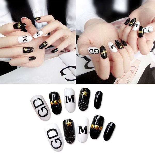 elecool 24pcs/set nail art trend fashion rivet fake nails black and white color letter design nail diy fake nails accessories, Red;gold
elecool 24pcs/set nail art trend fashion rivet fake nails black and white color letter design nail diy fake nails accessories, Red;gold