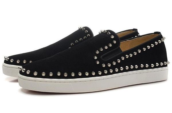 mens black suede with patent leather spikes low red bottom sneakers,fashion slip on casual shoes 39-47 t07
mens black suede with patent leather spikes low red bottom sneakers,fashion slip on casual shoes 39-47 t07