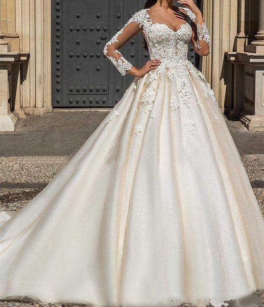 wedding dress white ivory color applique lace bride dress long sleeve cathedral train trailing bride party wedding stock size
wedding dress white ivory color applique lace bride dress long sleeve cathedral train trailing bride party wedding stock size