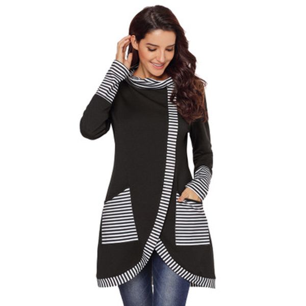 women new striped long-sleeve slim hoodies asymmetric hem ladies long section large size sweater female casual sweatshirts, Black
women new striped long-sleeve slim hoodies asymmetric hem ladies long section large size sweater female casual sweatshirts, Black
