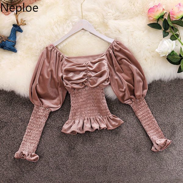 neploe retro lantern long sleeve short blouse women slash neck velet slim waist pleated blusas autumn solid shirt 46922, White
neploe retro lantern long sleeve short blouse women slash neck velet slim waist pleated blusas autumn solid shirt 46922, White