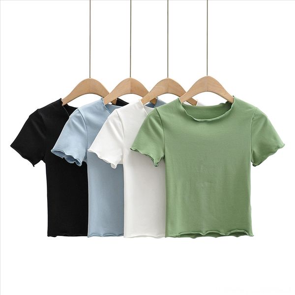 do2013-20 summer slim small round collar dense wooden ear lace navel t- lace short sleeve t-shirt base shirt, White
do2013-20 summer slim small round collar dense wooden ear lace navel t- lace short sleeve t-shirt base shirt, White
