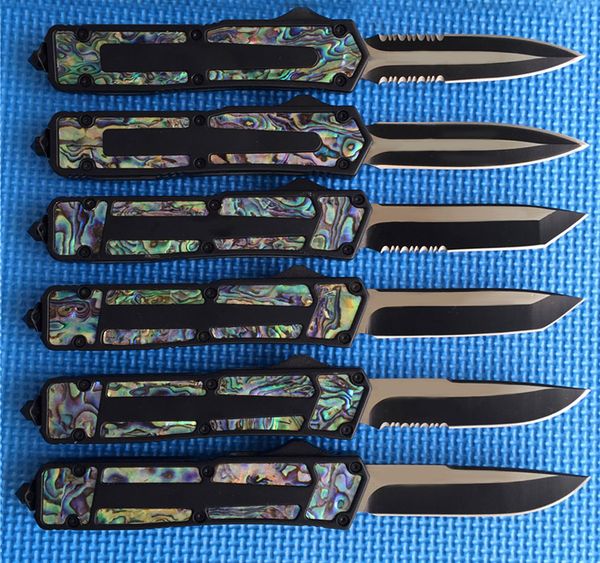 Wholesale Black abalone Double action Auto knife 440C steel Two-tone finish Zinc aluminum Handle EDC survival knives Camping gear 3300 P79Q
Wholesale Black abalone Double action Auto knife 440C steel Two-tone finish Zinc aluminum Handle EDC survival knives Camping gear 3300 P79Q
