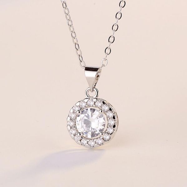 new trendy female round zircon crystal pendant necklace silver color cz elegant wedding engagement choker necklaces for women
new trendy female round zircon crystal pendant necklace silver color cz elegant wedding engagement choker necklaces for women
