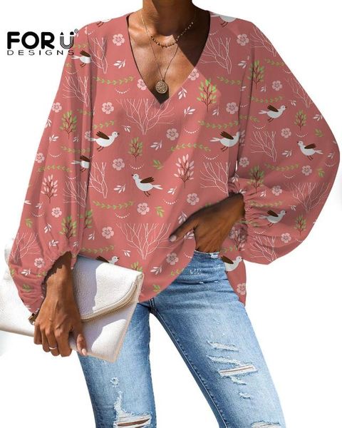 forudesigns elegant blouse for ladies long sleeve leaf plants birds pattern harajuku style seamless design causal women shirts, White
forudesigns elegant blouse for ladies long sleeve leaf plants birds pattern harajuku style seamless design causal women shirts, White