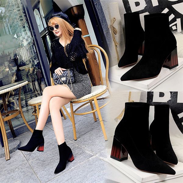 bigtree ankle length flock mujer boots women fashion pointed toe female high heel party shoes winter ankle boots ladies shoes, Black
bigtree ankle length flock mujer boots women fashion pointed toe female high heel party shoes winter ankle boots ladies shoes, Black