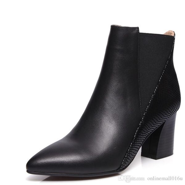 brand new genuine leather shoes woman thick high heeled martin shoes platforms short motorcycle boots female pumps, Black
brand new genuine leather shoes woman thick high heeled martin shoes platforms short motorcycle boots female pumps, Black
