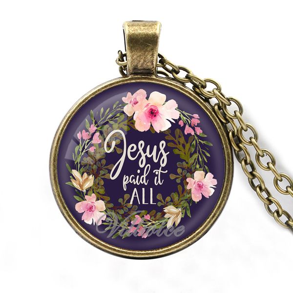 villwice jesus paid it all fashion bible verses necklace glass cabochon pendant scripture quote jewelry christian faith gifts, Silver
villwice jesus paid it all fashion bible verses necklace glass cabochon pendant scripture quote jewelry christian faith gifts, Silver