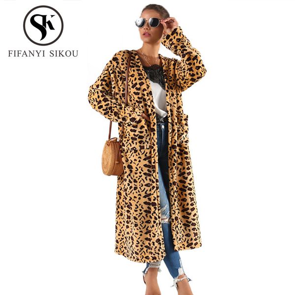 women's trench coats autumn winter women leopard coat fashion cardigan long plush loose plus size female warm outerwear, Tan;black
women's trench coats autumn winter women leopard coat fashion cardigan long plush loose plus size female warm outerwear, Tan;black