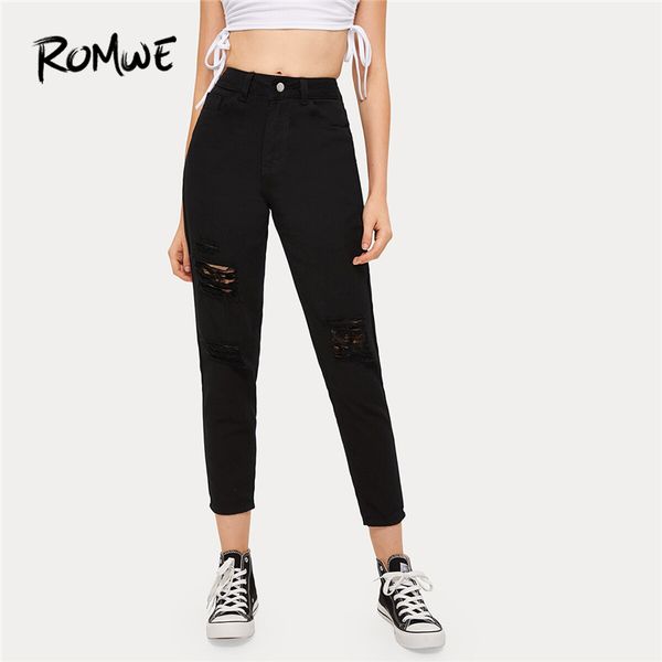 black ripped high waist crop jeans women summer 2019 button skinny casual tapered carrot crop denim pants trousers, Blue
black ripped high waist crop jeans women summer 2019 button skinny casual tapered carrot crop denim pants trousers, Blue