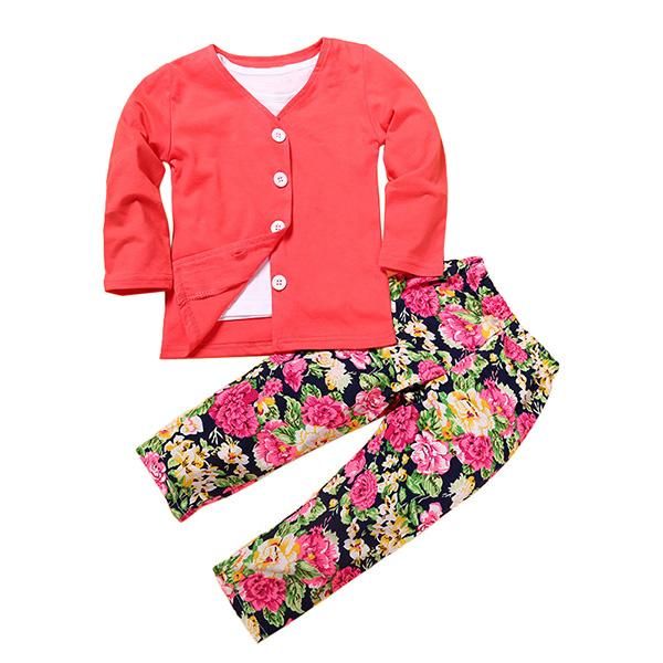 children clothing girls clothes set baby kids short sleeve t-shirt +long sleeve coat +red rose flower print pant 3pcs/ set, White
children clothing girls clothes set baby kids short sleeve t-shirt +long sleeve coat +red rose flower print pant 3pcs/ set, White
