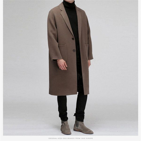 autumn long coat male new fashion casual thick lamb wool blends loose warm single breasted windbreaker winter jacket for men, Black
autumn long coat male new fashion casual thick lamb wool blends loose warm single breasted windbreaker winter jacket for men, Black