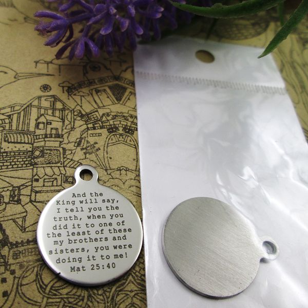 40pcs--"and the king will say"stainless steel charms more style for choosing diy charms pendants for necklace, Bronze;silver
40pcs--"and the king will say"stainless steel charms more style for choosing diy charms pendants for necklace, Bronze;silver