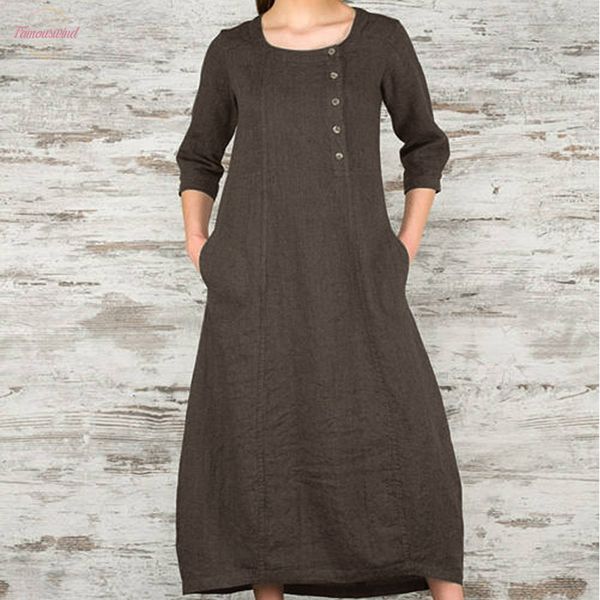 autumn women maxi dress o neck three quarter robe dress casual loose vintage vestidos elegant dresses plus size 4xl, Black;gray
autumn women maxi dress o neck three quarter robe dress casual loose vintage vestidos elegant dresses plus size 4xl, Black;gray