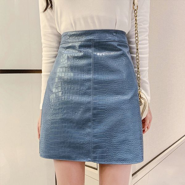 women pu leather pencil mini skirt high waist package hip autumn ladies skirt female faux leather casual elegant skirt, Black
women pu leather pencil mini skirt high waist package hip autumn ladies skirt female faux leather casual elegant skirt, Black