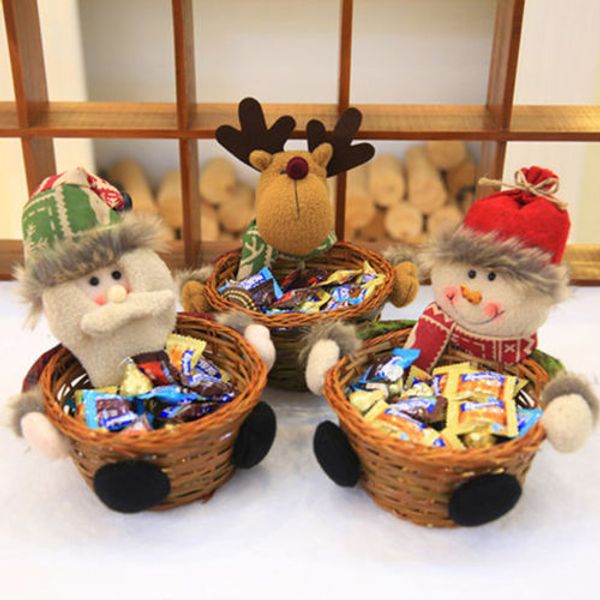 

рождественские конфеты корзина с фруктами санта-клаус контейнер для хранения box xmas украсьте