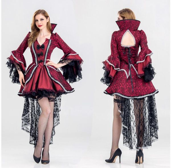 Adult Women Halloween Vampire Queen Costume Lace Dress Gothic Fancy Court Countess Collared Vintage Outfit Plus Size For Ladies, Black;red
Adult Women Halloween Vampire Queen Costume Lace Dress Gothic Fancy Court Countess Collared Vintage Outfit Plus Size For Ladies, Black;red