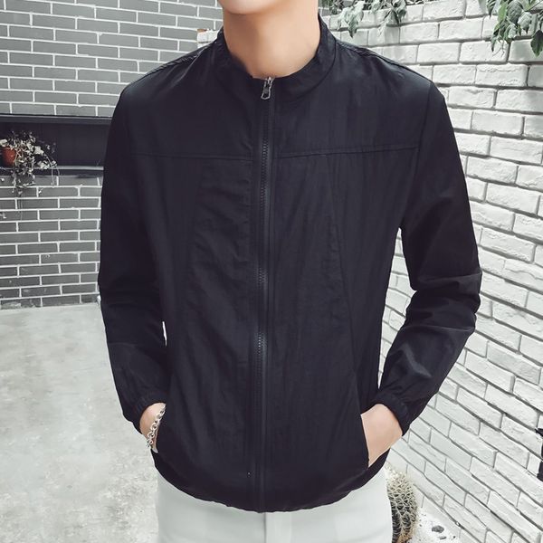 2019 new summer wear sunscreen casual comfort men's thin stand collar jacket solid color loose fashion large size 5xl, Black;brown
2019 new summer wear sunscreen casual comfort men's thin stand collar jacket solid color loose fashion large size 5xl, Black;brown