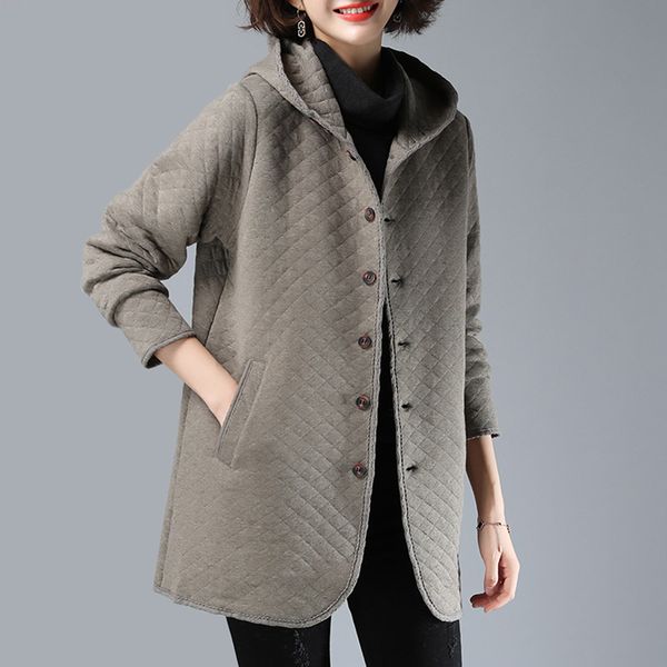 2019 autumn and winter 3 color coats women vintage loose single breasted parkas new large size hooded cotton jackets female, Black
2019 autumn and winter 3 color coats women vintage loose single breasted parkas new large size hooded cotton jackets female, Black