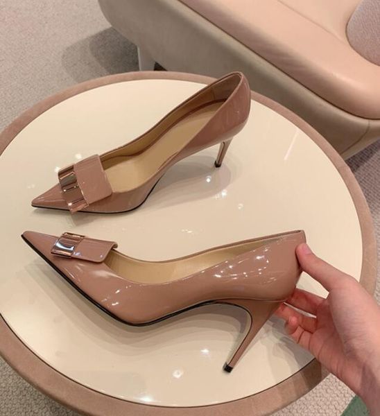 bonjean nude patent leather high heel shoes woman pointed toe pumps thin heels shallow dress heels, Black
bonjean nude patent leather high heel shoes woman pointed toe pumps thin heels shallow dress heels, Black