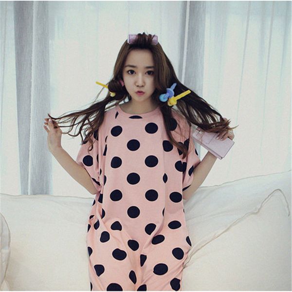 caiyier pink dot nightgown o-neck sleepwear summer 2020 causal loose short sleeve nightdress ladies nightshirt homewear, Black;red
caiyier pink dot nightgown o-neck sleepwear summer 2020 causal loose short sleeve nightdress ladies nightshirt homewear, Black;red