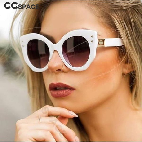ccspace 45547 lady cat eye round sunglasses for women shiny rivet brand glasses designer fashion female shades, White;black
ccspace 45547 lady cat eye round sunglasses for women shiny rivet brand glasses designer fashion female shades, White;black