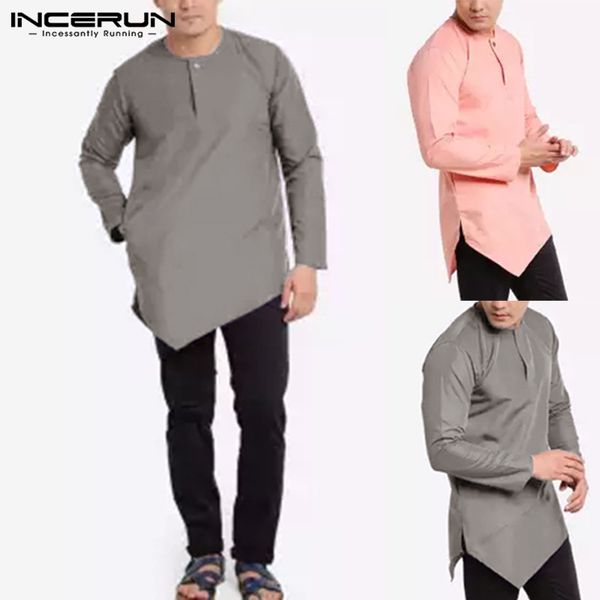incerun mens casual shirt long sleeve o neck loose streetwear irregular hem solid dress shirts men kurta suit 2019, White;black
incerun mens casual shirt long sleeve o neck loose streetwear irregular hem solid dress shirts men kurta suit 2019, White;black