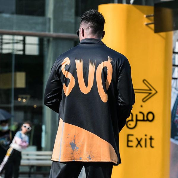 add plus size cardigan male lapel letter printing tide fat guy windbreaker jacket coat, Tan;black
add plus size cardigan male lapel letter printing tide fat guy windbreaker jacket coat, Tan;black