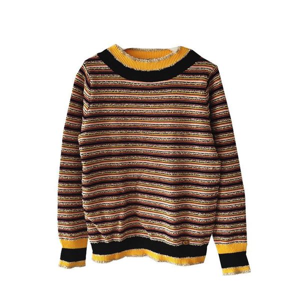 colorful striped womens designer sweaters fashion gold lines panelled womens sweaters casual slim womens sweaters females clothing, White;black
colorful striped womens designer sweaters fashion gold lines panelled womens sweaters casual slim womens sweaters females clothing, White;black