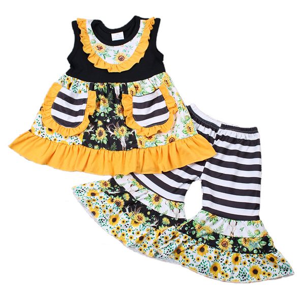 2020 kids clothes set summer toddler girls sleeveless dress bell bottom outfits 2pcs sunflower print boutique clothing suit hot, White
2020 kids clothes set summer toddler girls sleeveless dress bell bottom outfits 2pcs sunflower print boutique clothing suit hot, White