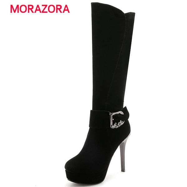 morazora big size fashion super high heel platform boots round toe stiletto heel women boots meatl decoration mid calf, Black
morazora big size fashion super high heel platform boots round toe stiletto heel women boots meatl decoration mid calf, Black