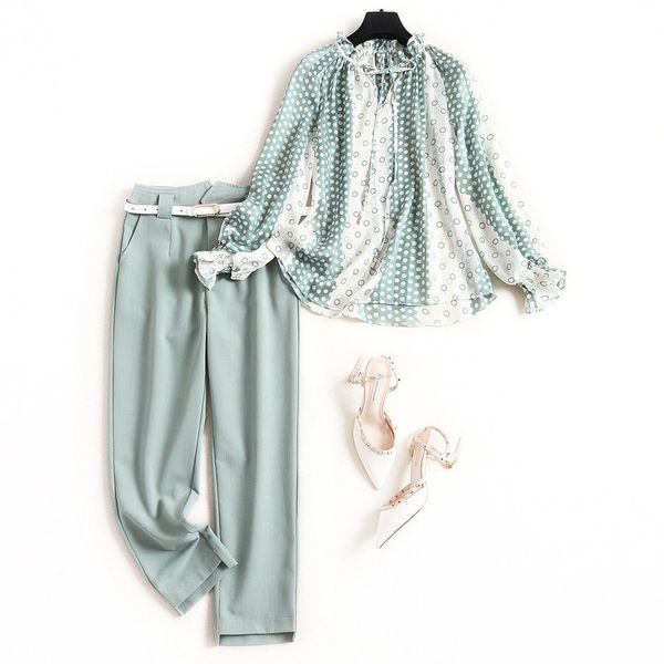 two piece set and pants stand collar flare sleeve pullover + mid-calf pants women sets clothes conjunto de dos pieza, White
two piece set and pants stand collar flare sleeve pullover + mid-calf pants women sets clothes conjunto de dos pieza, White