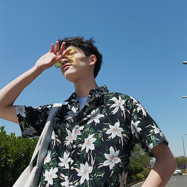 summer new flower shirt men fashion casual short-sleeved shirt man streetwear hip-hop loose trend wild hawaiian male, White;black
summer new flower shirt men fashion casual short-sleeved shirt man streetwear hip-hop loose trend wild hawaiian male, White;black
