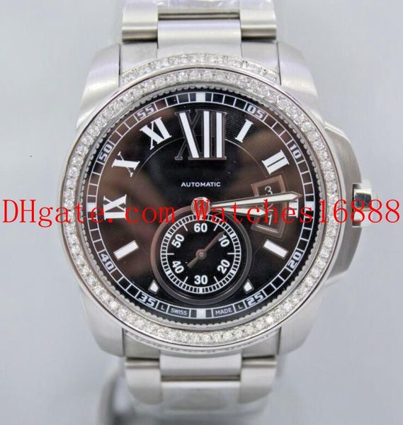 calibre de 42mm black dial mens automatic machinery watch w7100016 stainless steel diamond bezel men's wrist watches, Slivery;brown
calibre de 42mm black dial mens automatic machinery watch w7100016 stainless steel diamond bezel men's wrist watches, Slivery;brown