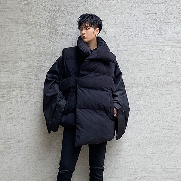 men winter thick sleeveless cotton padded vest jacket parkas outerwear male japan streetwear gothic irregular waistcoat coat, Black
men winter thick sleeveless cotton padded vest jacket parkas outerwear male japan streetwear gothic irregular waistcoat coat, Black