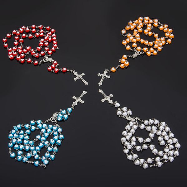 4 colors 6mm long plastic round bead rosaries necklace silver drop cross virgin mary center heart rosary jesus pendants
4 colors 6mm long plastic round bead rosaries necklace silver drop cross virgin mary center heart rosary jesus pendants
