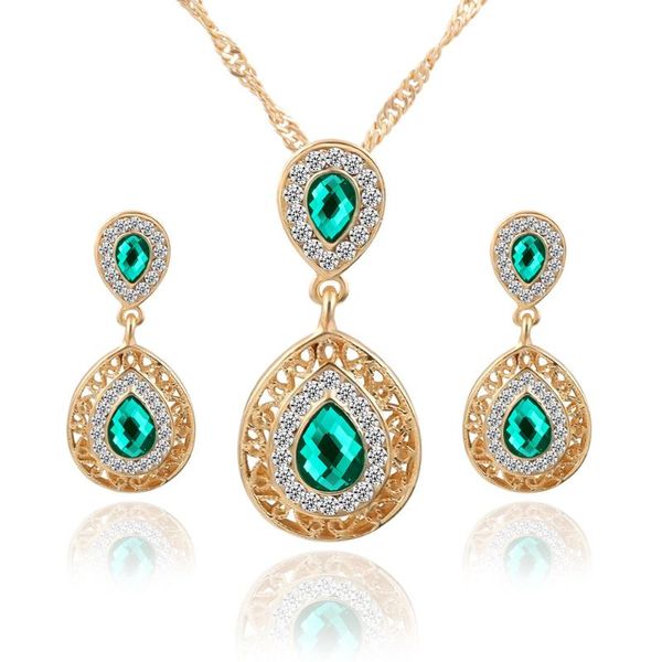 european and american-style new style stud necklace set combination crystal earrings water drop pendant accessories 3pcs set, Silver
european and american-style new style stud necklace set combination crystal earrings water drop pendant accessories 3pcs set, Silver