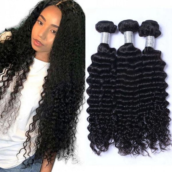 brazilian hair weave bundles deep wave unprocessed human hair weft curly non remy hair weaving 8-26 inch, Black
brazilian hair weave bundles deep wave unprocessed human hair weft curly non remy hair weaving 8-26 inch, Black