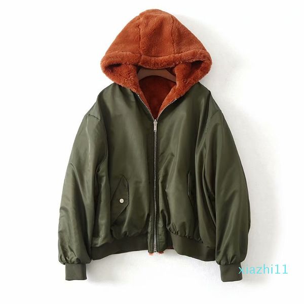 fashion-ozhouzhan 2018 autumn and winter new style reversible hooded zipper flight jacket women's loose-fit slimming coat 014230, Black;white
fashion-ozhouzhan 2018 autumn and winter new style reversible hooded zipper flight jacket women's loose-fit slimming coat 014230, Black;white