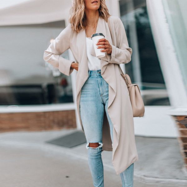 2020 cardigan coat autumn cotton blends pockets long sleeve big lapel collar slim women casual long overcoat outerwear jackets, Tan;black
2020 cardigan coat autumn cotton blends pockets long sleeve big lapel collar slim women casual long overcoat outerwear jackets, Tan;black