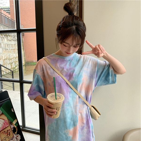 large edition 2020 summer tie dyed short-sleeved t-shirt gradient hip-hop loose versatile student fashion, White
large edition 2020 summer tie dyed short-sleeved t-shirt gradient hip-hop loose versatile student fashion, White