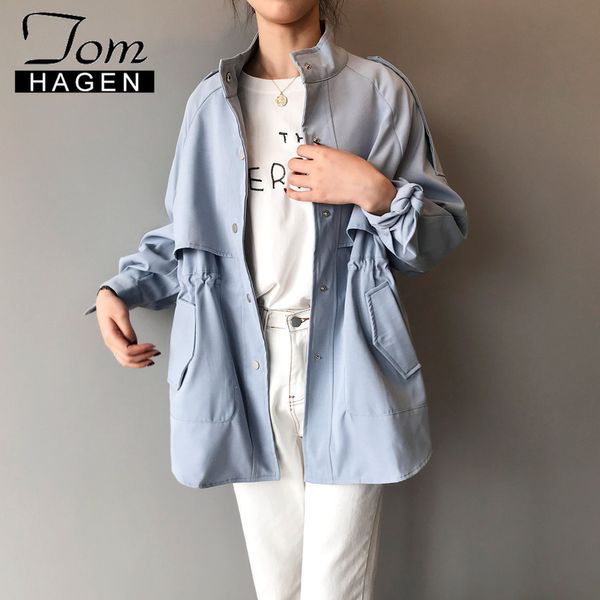 tom hagen autumn korean style trench coat for women loose trench light blue trend coat feminino winter women's long, Tan;black
tom hagen autumn korean style trench coat for women loose trench light blue trend coat feminino winter women's long, Tan;black